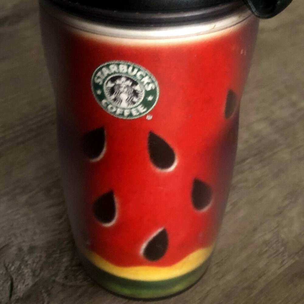 2003 Starbucks Watermelon Coffee Tumbler Cup 8 oz